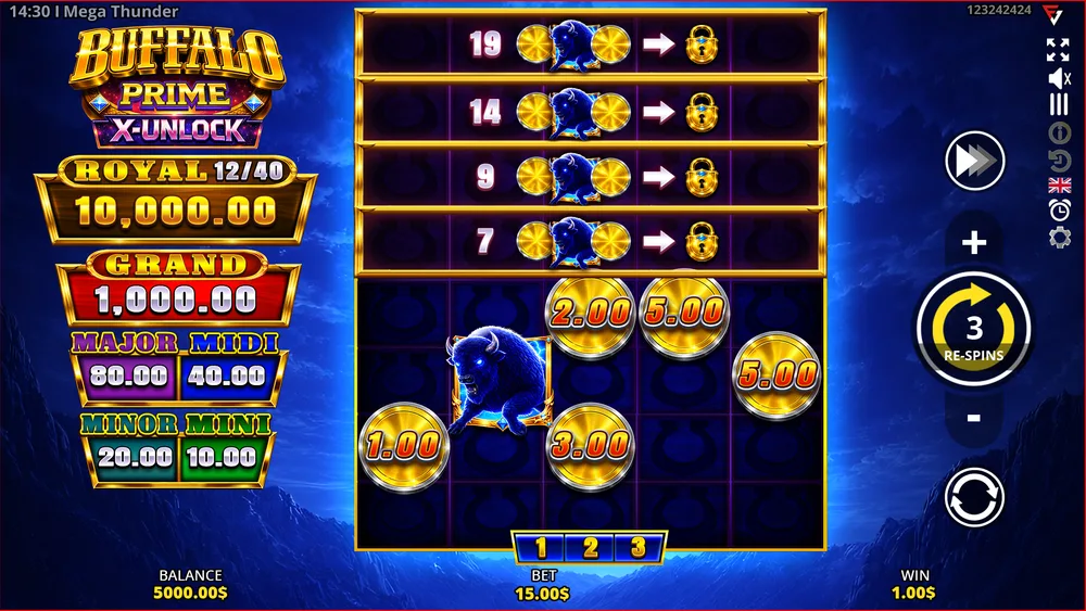 The X-Unlock Feature & Running Wins Explained — Buffalo Prime X-Unlock gameplay screenshot